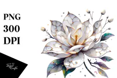Metallic Gardenia with Details, PNG Product Image 1