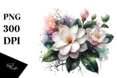 Stylish Gardenia with Metal Insertions, PNG Product Image 1