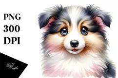 Cute Baby Collie Watercolor Clipart Product Image 3