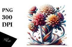 Abstract Filled with Large Dahlia | Sublimation | Clipart Product Image 3