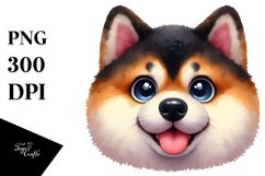 Funny Akita Watercolor Clipart Product Image 3