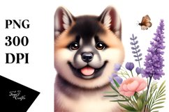 Funny Akita Watercolor Clipart Product Image 3