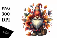 a Detailed Vibrant Autumn Gnome PNG Product Image 3