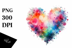 Very Simple Colorful Valentines Heart PNG Product Image 1