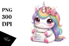 Cute Baby Unicorn Programmer Clipart Product Image 1