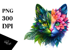 Colorful Kitten Painting, High-Res PNG Product Image 1