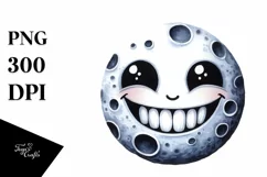 Funny Watercolor Haloween Moon Big Teeth Product Image 1