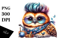 Baby Owl with Cool Haircut PNG Product Image 3
