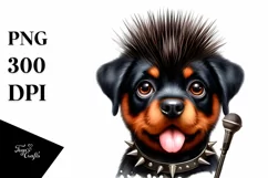 Rottweiler Punk Singer Human Like | Sublimation Clipart Product Image 3