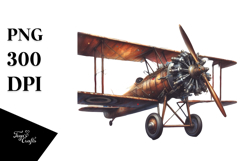Watercolor Vintage Rusted Biplane, 20 oz Tumbler PNG Product Image 1