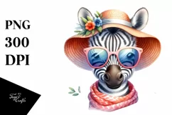 Colorful Baby Zebra with Sunglasses | Clipart Product Image 1