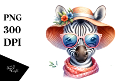 Colorful Baby Zebra with Sunglasses | Clipart Product Image 1