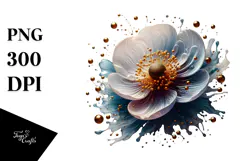 y Anemone Watercolor Splash PNG Product Image 1