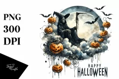 Happy Halloween Reaper, Transparent PNG Product Image 3