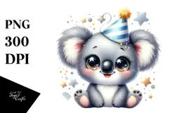 Cute Koala with Big Eyes PNG Product Image 1