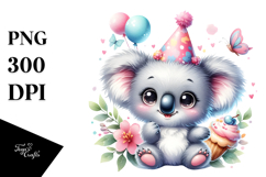 Cute Koala with Big Eyes PNG Product Image 1