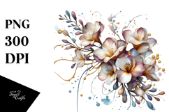 Glossy Freesia Watercolor Splash PNG Product Image 1