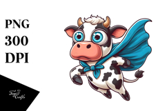 Holstein Cow with Superhero Cape, Vibrant PNG Product Image 1