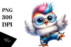Cute Baby Owl Dancing, High-Quality PNG Product Image 1