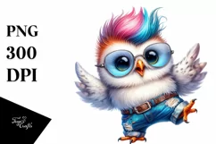 Cute Baby Owl Dancing, High-Quality PNG Product Image 1
