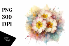 Abstract Wooden Stained Primrose PNG Product Image 1