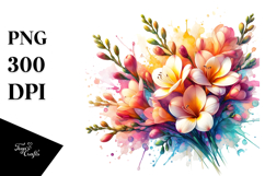 Freesia with Watercolor Splash Product Image 1