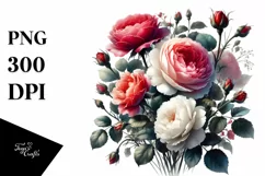 Digital Painting Roses PNG Product Image 1