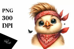 Proud Chick Portrait with Bandana | Sublimation | Clipart Product Image 3