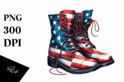Detailed Boots USA Colors | Sublimation Clipart Product Image 1