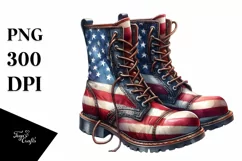 Detailed Boots USA Colors | Sublimation Clipart Product Image 1