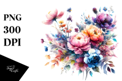 Colorfull Flowers Drawing PNG Product Image 1