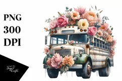 Vintage Dirty Bus with Huge Flowers Product Image 1