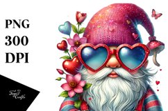 Valentines Gnome with Sunglasses PNG Product Image 1