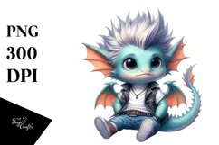 Revolting Dragon Holding Flower PNG Product Image 1