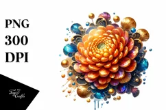 Shiny Marigold with Wood Splash | Sublimation | Clipart Product Image 3