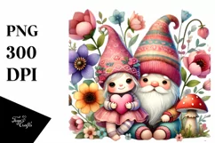 Cute Boho Baby Gnome Holding a Heart PNG Product Image 1