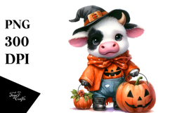 Baby Cow Halloween PNG Product Image 1