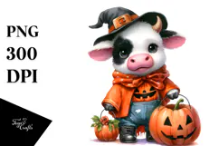 Baby Cow Halloween PNG Product Image 1