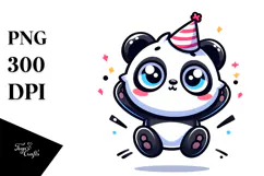 Ridiculously Cute Cartoon Panda PNG Product Image 1