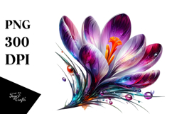 Detailed Crocus Watercolor Splash Product Image 2