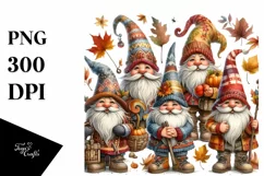 Detailed Autumn Gnome PNG Product Image 3
