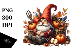 Detailed Autumn Gnome PNG Product Image 1