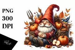 Detailed Autumn Gnome PNG Product Image 3