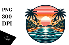 Tropical Beach Sunset, 20 oz Tumbler PNG Product Image 1