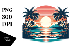 Retro Tropical Beach Sunset, 20 oz Tumbler Product Image 1