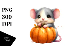 Cute Baby Mouse Watercolor PNG Product Image 1