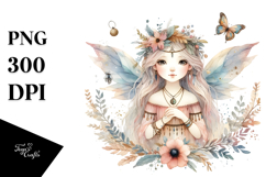 Washed Watercolor Boho Fairy, Transparent PNG Product Image 1