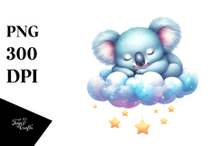 Koala Sleeping on a Cloud PNG Product Image 1