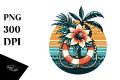 Retro Tropical Flower Beachbuoy, 20 oz Tumbler Product Image 1