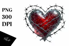Simple Heart of Digital Painting PNG Product Image 1